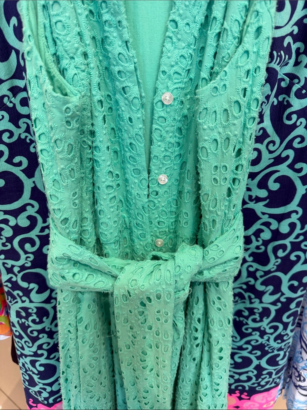 Lilly Pulitzer Teal Eyelet Maxi Dress - Picture 2 of 4